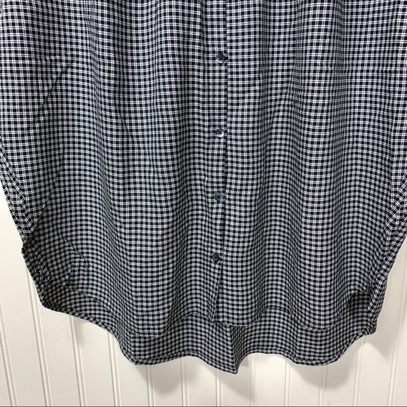 Madewell square plaid button down short sleeve casual minimalist top size L - Picture 4 of 9